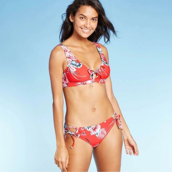 Kona Sol Hawaiian Floral Bikini Set - Picture 1 of 14